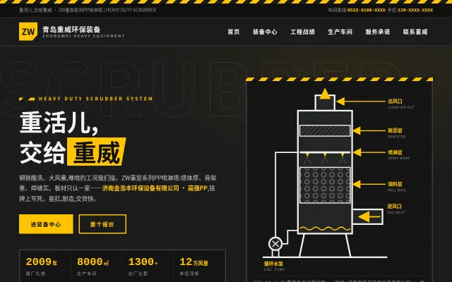 青岛重威环保装备 站点预览